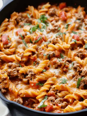 Cheesy Rotel Pasta Skillet