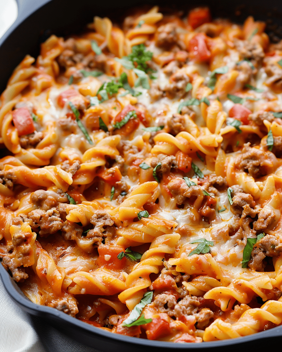 Cheesy Rotel Pasta Skillet