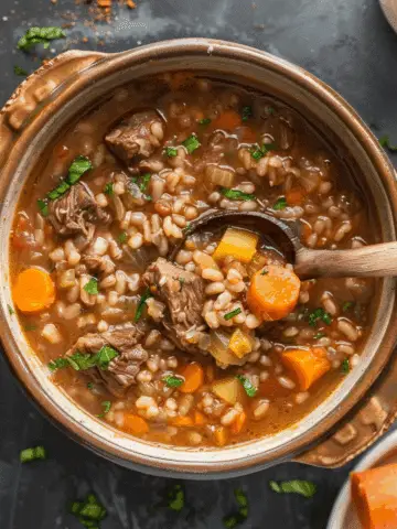 Crockpot Beef Barley Soup