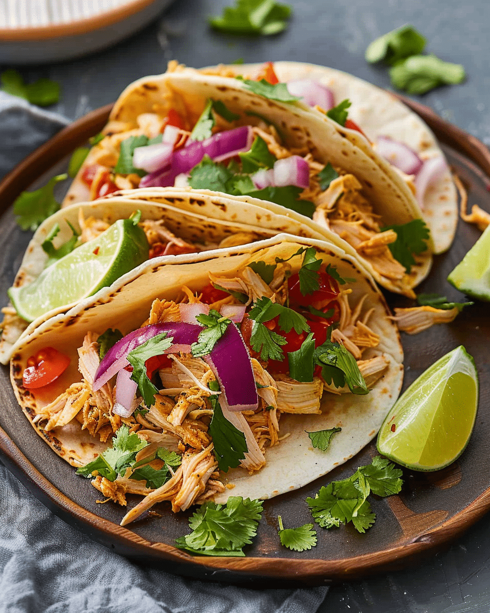 Crockpot Shredded Chicken Tacos