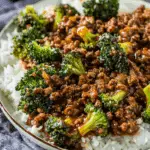 Honey Garlic Ground Beef and Broccoli