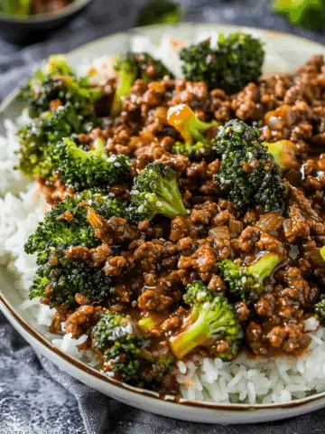Honey Garlic Ground Beef and Broccoli