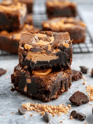 No-Bake Peanut Butter Brownies