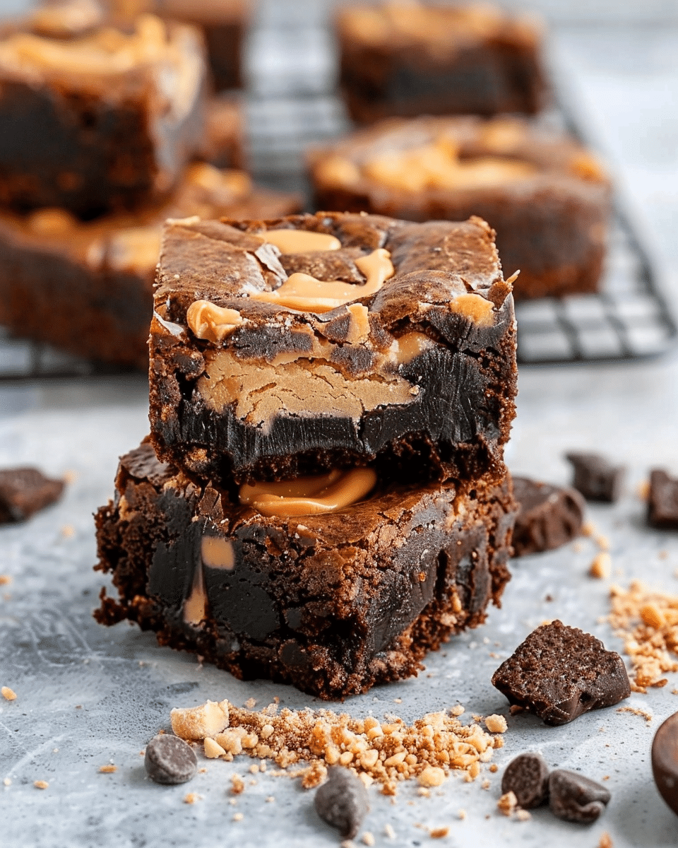 No-Bake Peanut Butter Brownies