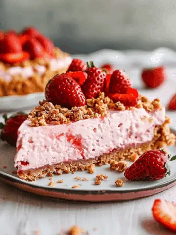 No-Bake Strawberry Crunch Cheesecake