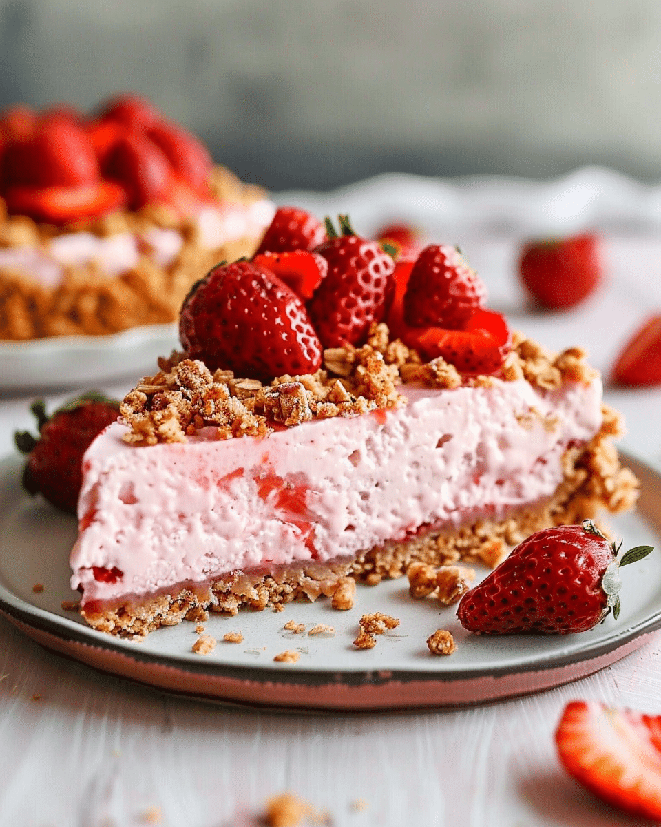 No-Bake Strawberry Crunch Cheesecake