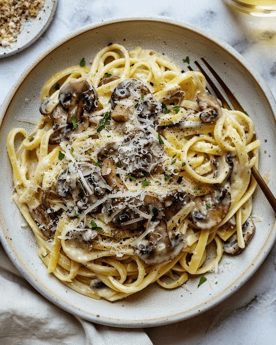 Oyster Mushroom Pasta with a Creamy Sauce
