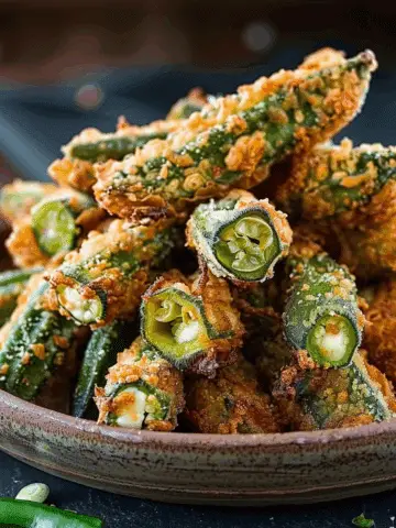 Pepper Jack Cheese Stuffed Fried Okra