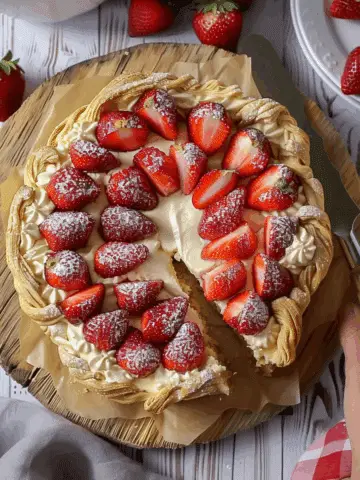 Puff Pastry Strawberry Cheesecake