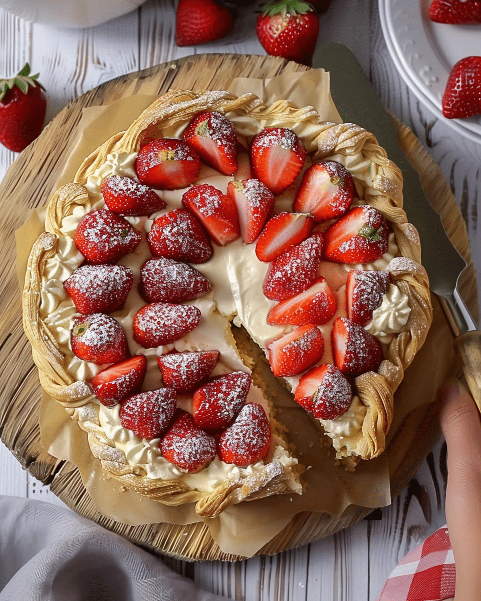 Puff Pastry Strawberry Cheesecake