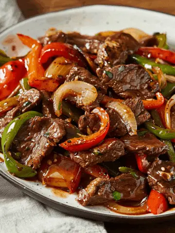 Chinese Pepper Steak with Onions & Peppers
