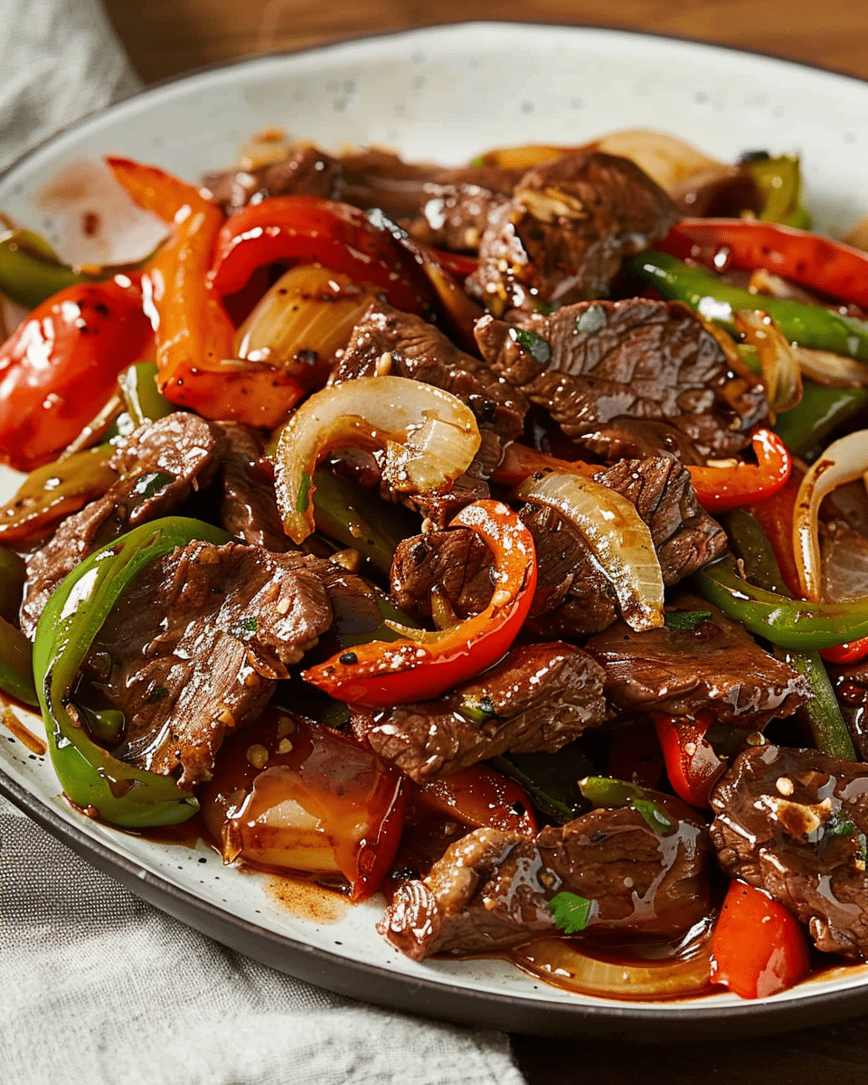 Chinese Pepper Steak with Onions & Peppers