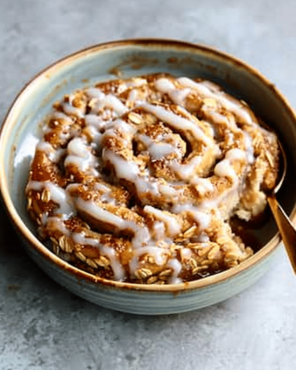 Cinnamon Roll Oatmeal Bakes