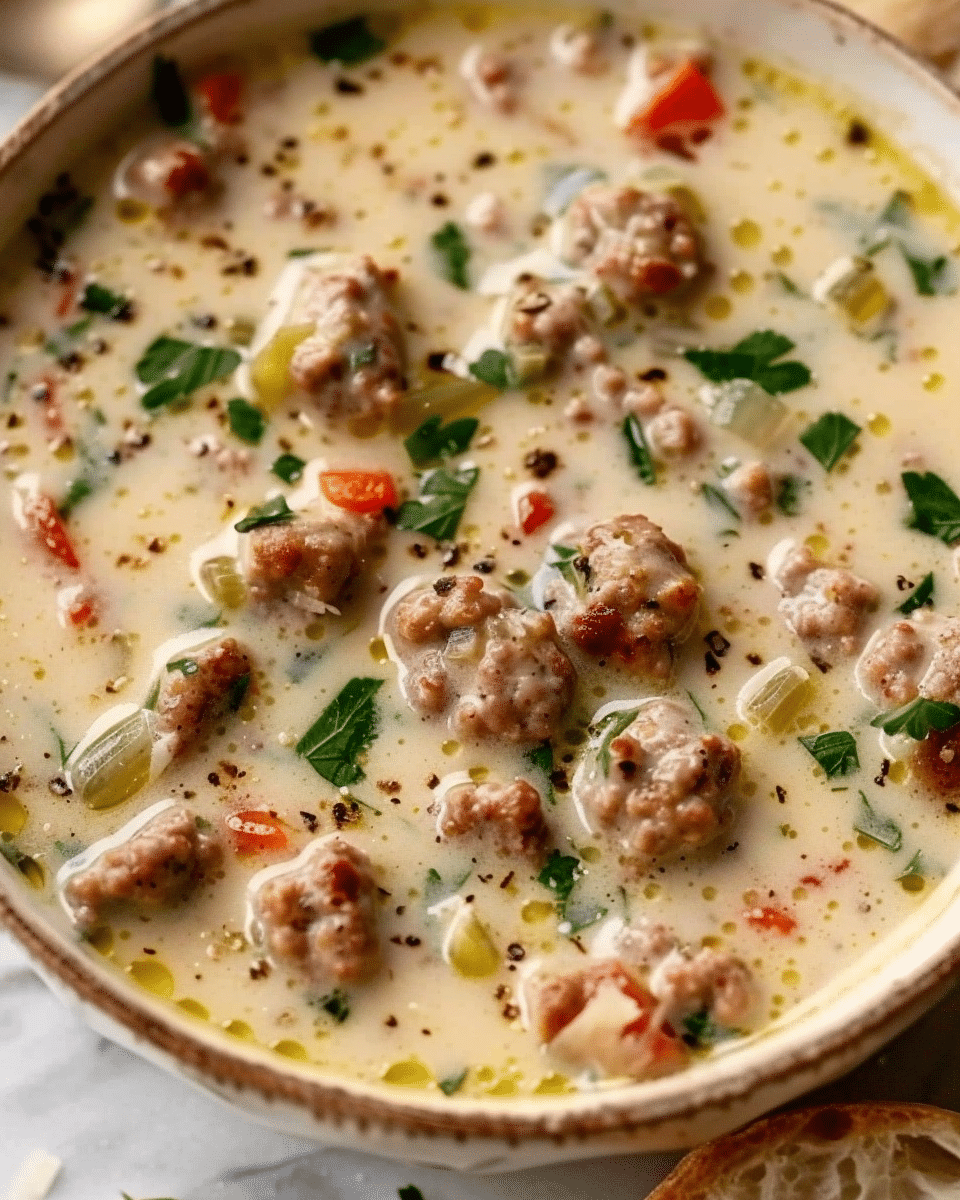 Creamy Parmesan Italian Sausage Soup