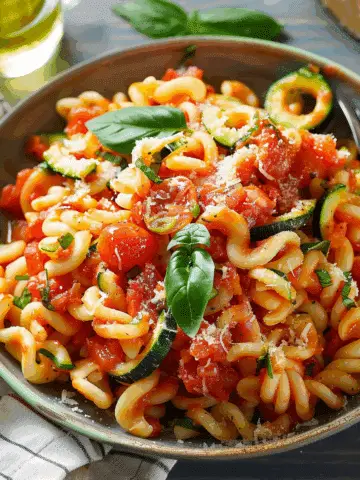 Delicious Tomato Zucchini Pasta
