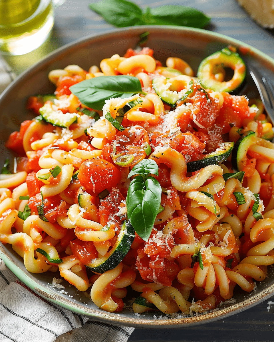 Delicious Tomato Zucchini Pasta