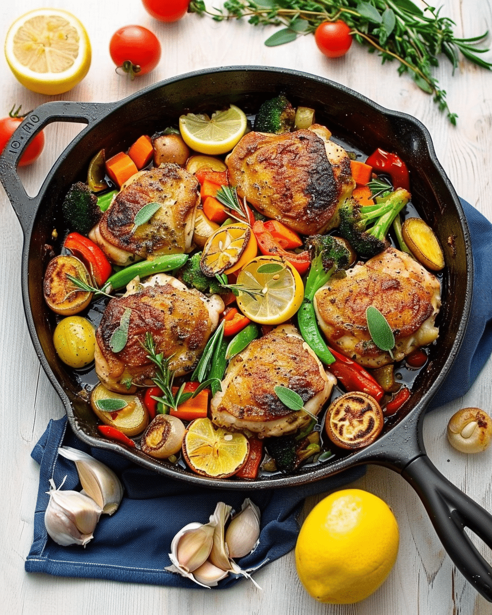 Easy One Pan Garlic Chicken & Veggies