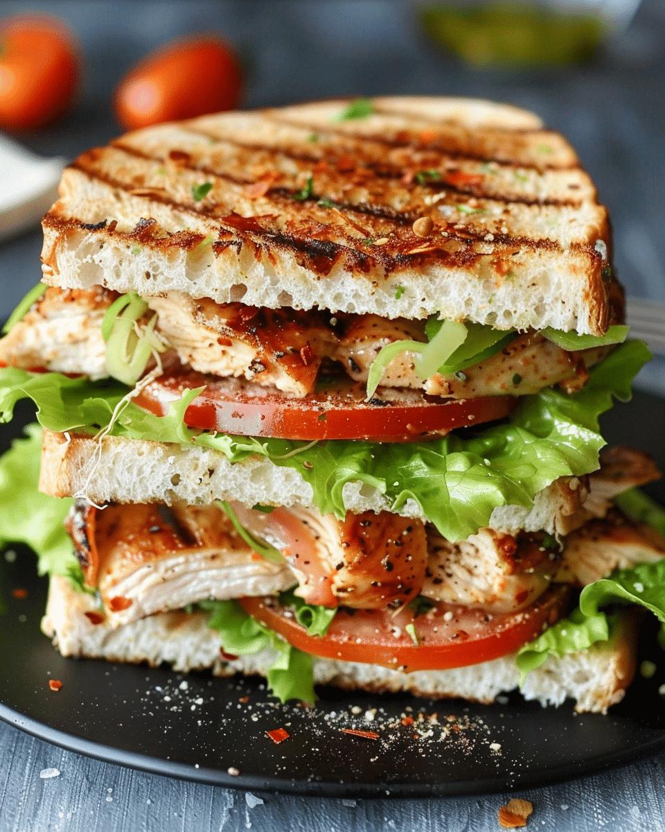 Garlic Butter Lettuce, Tomato & Grilled Chicken Sandwich