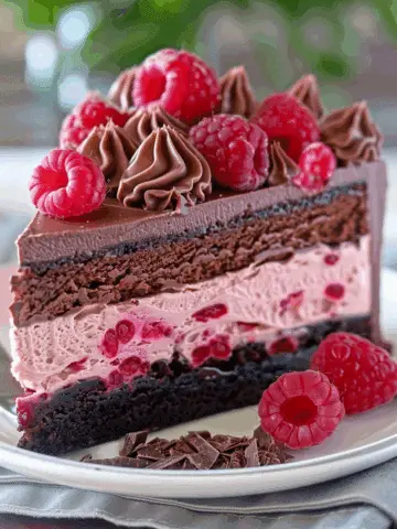 Heavenly Raspberry Chocolate Mousse Cake