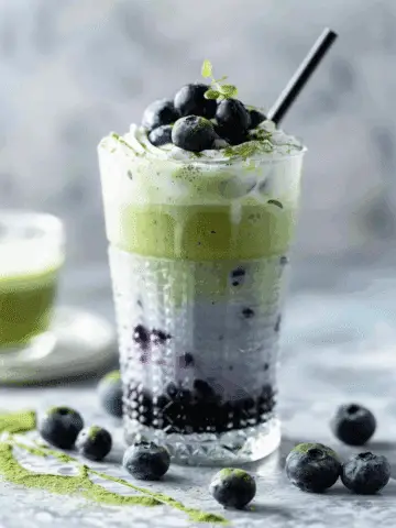 Iced Blueberry Matcha Latte
