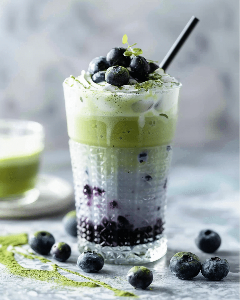 Iced Blueberry Matcha Latte