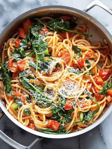 One-Pot Spinach Tomato Pasta