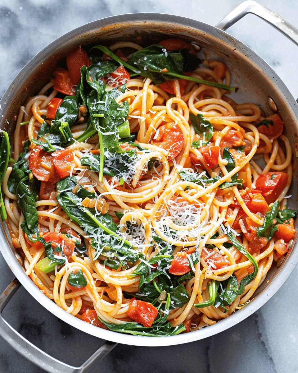 One-Pot Spinach Tomato Pasta