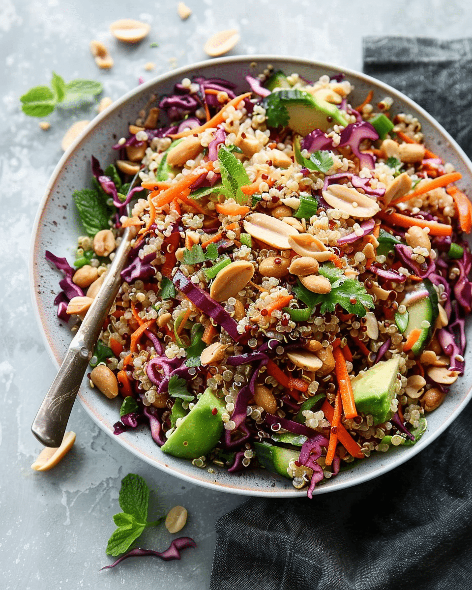 Quinoa Crunch Salad with Peanut Dressing
