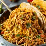 Spaghetti Tacos with Ground Beef