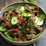 Spicy Keto Korean Beef with Cucumber Salad