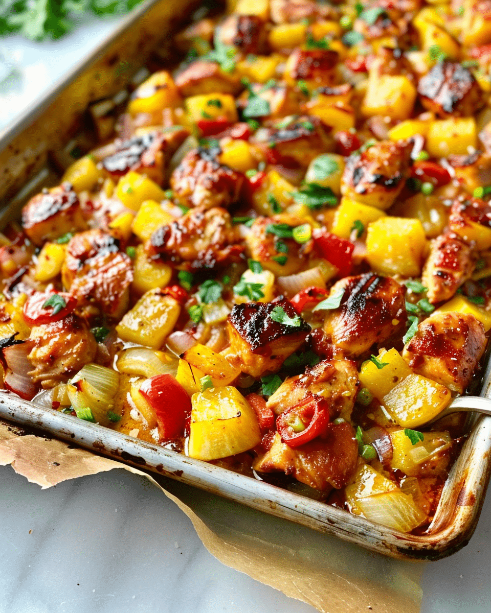Tropical Hawaiian Chicken Sheet Pan