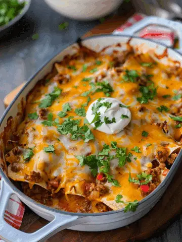 15 Minute Ground Beef Enchilada Casserole