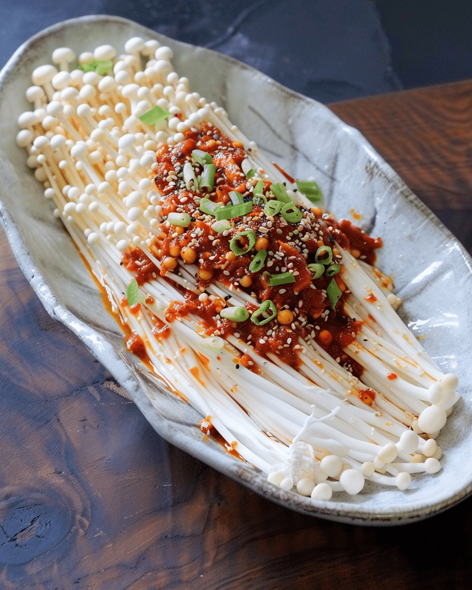 15-Minute Spicy Enoki Mushrooms