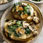 Cheesy Stuffed Potatoes with Spinach & Mushrooms