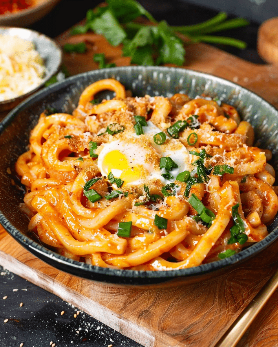 Creamy Gochujang Udon Noodles
