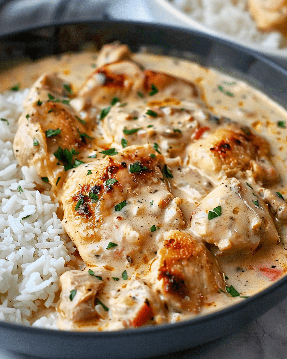 Creamy Smothered Chicken and Rice