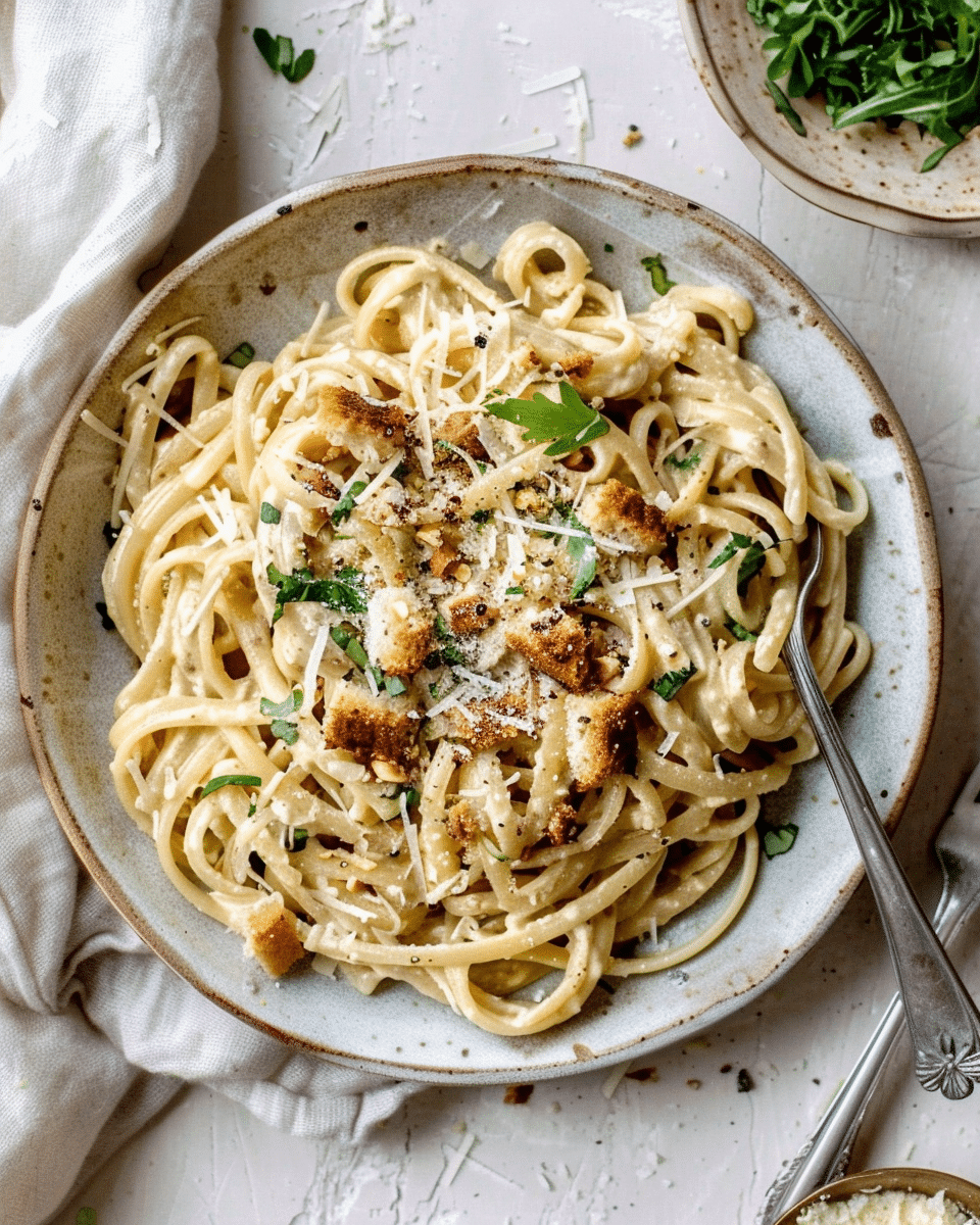 Creamy Vegan Tahini Pasta