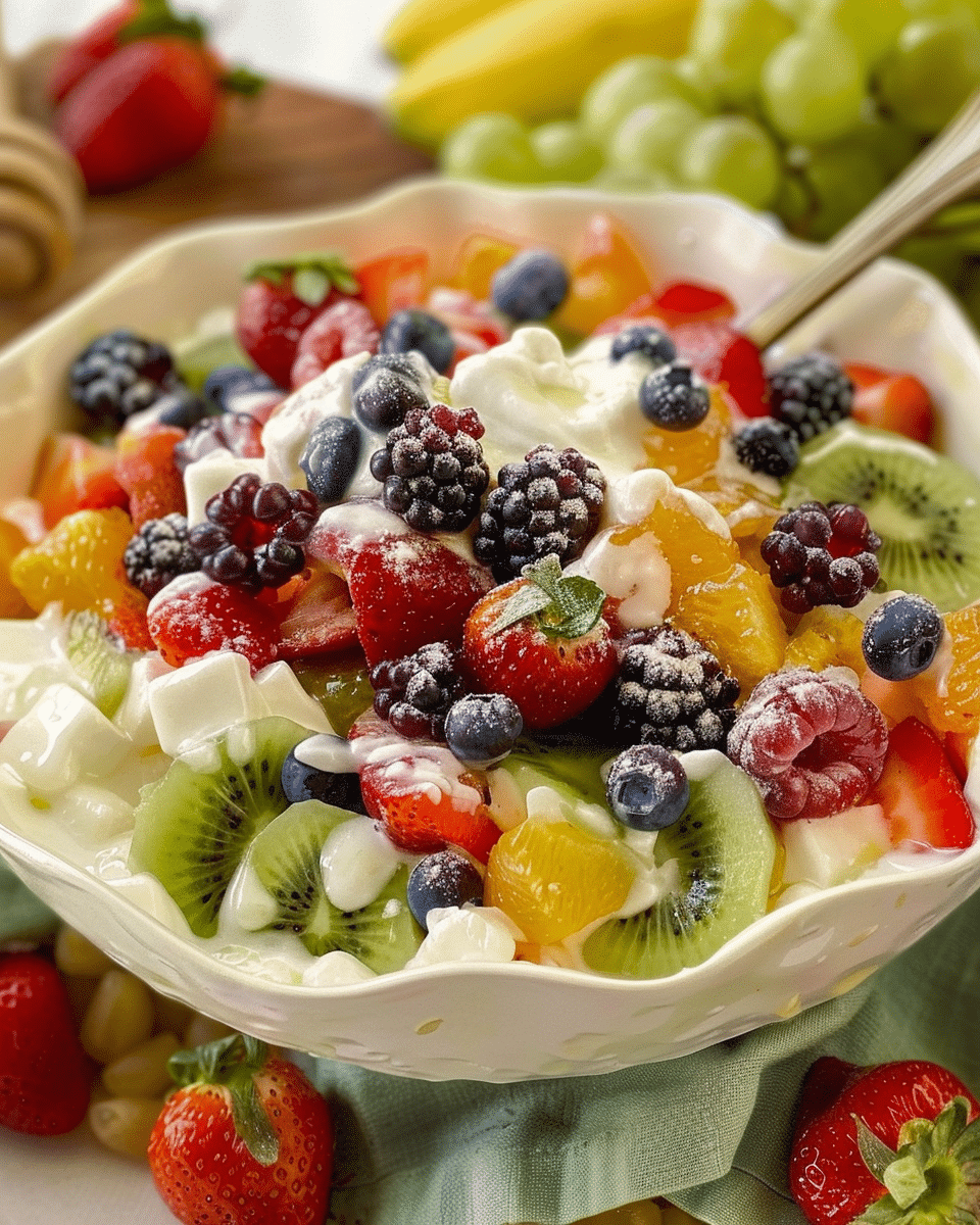 Creamy Yogurt Honey Fruit Salad
