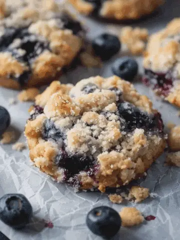 Crumbl Blueberry Muffin Cookies with Streusel