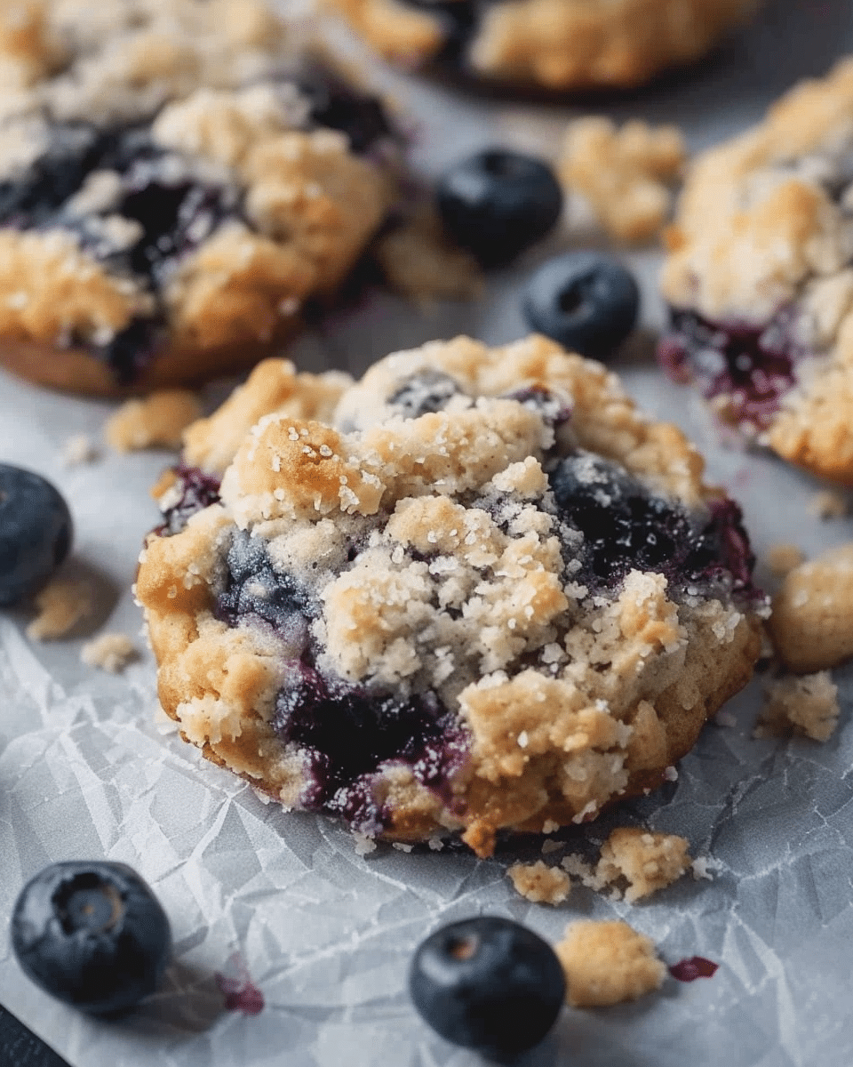 Crumbl Blueberry Muffin Cookies with Streusel