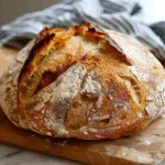Crusty Golden Sourdough Bread with a Soft Chewy Center
