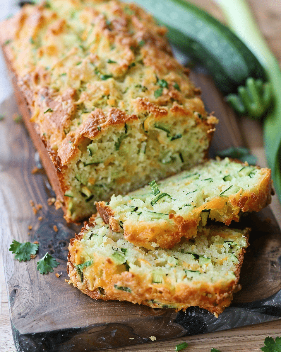 Green Onion Zucchini Cheddar Quick Bread