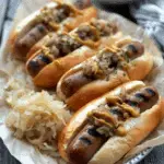 Grilled Bratwurst with Mustard and Sauerkraut
