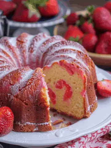 Homemade Strawberry Cream Cheese Pound Cake