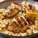 Lemon Garlic Chicken with Creamy Bowtie Pasta