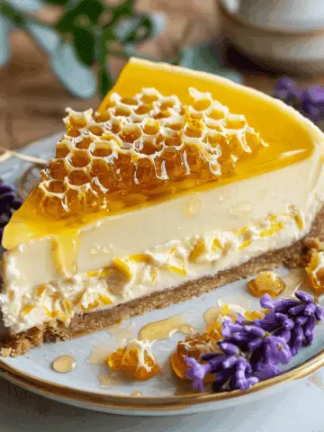 Lemon Lavender Cheesecake with Honeycomb
