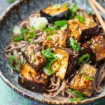 Miso Glazed Aubergine with Soba Noodles & Crispy Fried Smoked Tofu