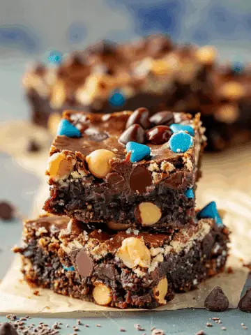 Monster Cookie Dough Brownies