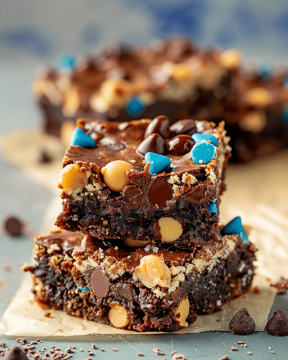 Monster Cookie Dough Brownies