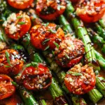 Parmesan Roasted Asparagus with Cherry Tomatoes & Balsamic Glaze